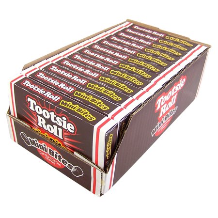Tootsie Roll Mini Bites Candy Coated Chews Movie Theater Box  3.5 Oz (Case of 12)