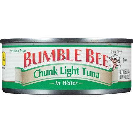 BUMBLE BEE Chunk Light Tuna in Water, Wild Caught, High Protein Food, Gluten Free, Keto, Canned Food, 5 Ounce Cans, 24 Count