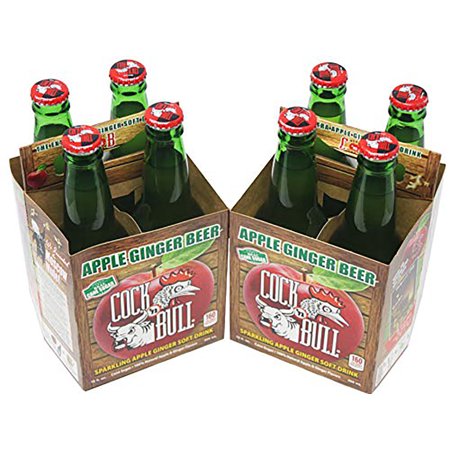 Cock-N-Bull Apple Ginger Beer | Sparkling Apple Ginger Soft Drink | Two 4 Packs  12 Fl Oz Bottles | Make a Warm and Cozy Apple Bourbon Hot Toddy. Grea