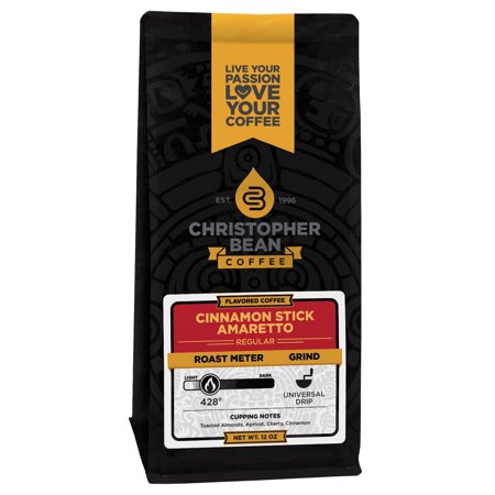 Amaretto Cinnamon Stick Flavored Decaf Ground Coffee  100% Arabica  No Sugar  No Fats  Made with Non-GMO Flavorings  12-Ounce Bag