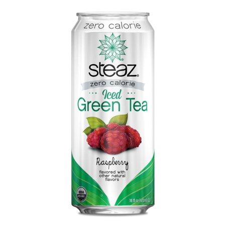 Steaz Organic Zero Calorie Iced Green Tea, Raspberry, 16 FL OZ (Pack - 3)