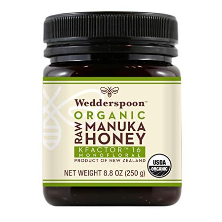 Wedderspoon Raw Organic Manuka Honey KFactor 16+, Unpasteurized, Genuine New Zealand Honey, Multi-Functional, Non-GMO Superfood, 8.8 Ounce