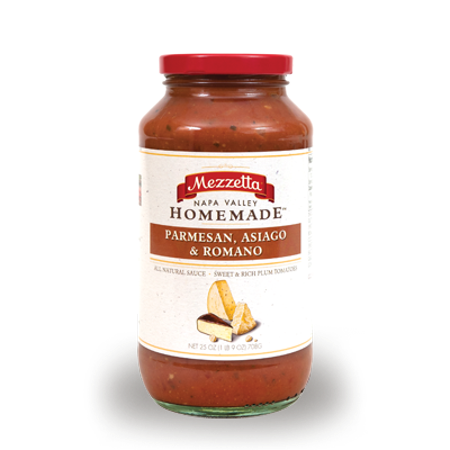 Mezzetta Napa Valley Homemade Parmesan  Asiago & Romano Sauce  25 OZ (Pack of 6)
