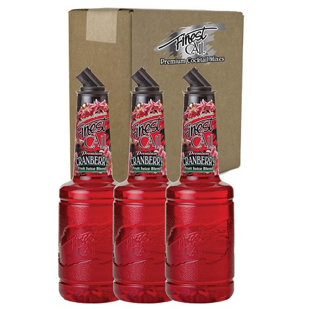 Finest Call Premium Cranberry Fruit Juice Blend Drink Mix, 1 Liter Bottle (33.8 Fl Oz), Pack of 3 in Ecommerce Protective Packaging