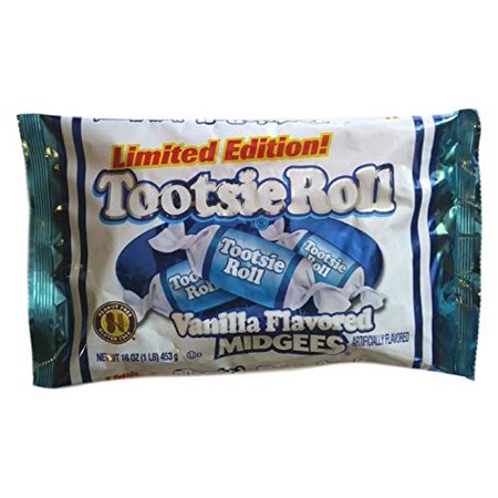 Tootsie Roll Vanilla Flavored Midgees, Limited Edition, (4) 16 Ounce Bags (Total 4 Pounds)