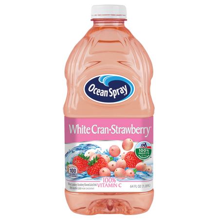 (4 Pack) Ocean Spray Juice, White Cran-Strawberry, 64 Fl Oz, 1 Count
