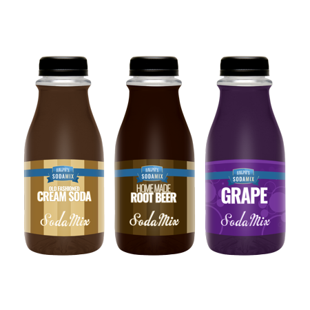Ralph S 3 Sparkling Water Sodamix Flavor Pack | Cream Soda | Root Beer | Grape | Three 12 Fl Oz Bottles