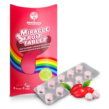 Ohh! Berry Miracle Berry Tablets - 100% Organic Natural Grown Miracle Fruit No Additives/Preservatives - Turn Sour to Sweet (10-count)