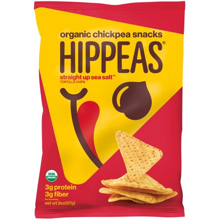 HIPPEAS Organic Vegan Straight up Sea Salt Tortilla Chips, 12 Ct (2oz Bags)