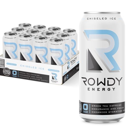 Rowdy Energy  Sugar Free Energy Drink  Chiseled Ice  16 Fl Oz  12 Pack