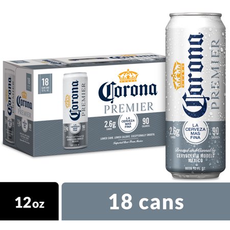 Corona Premier Mexican Lager Light Beer, 18 Pk 12 Fl Oz Cans, 4.0% ABV