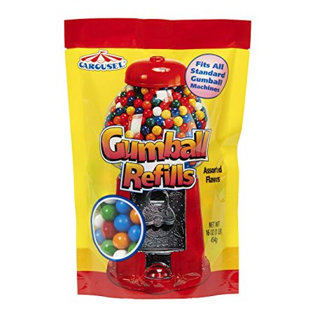 Assorted Gumball Refill Bag + Chewing Gum + Bubble Gum + Made for Gumball Machine + with Authenticity Seal + 16 Oz