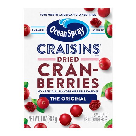 Craisins Ocean Spray Original Dried Cranberries, 1 Oz, 6 Count, Snack Packs Pack of 2