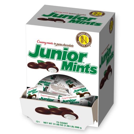 Junior Mints, Creamy Mints in Pure Chocolate, Mini-Boxes, 72-Count, Multicolor
