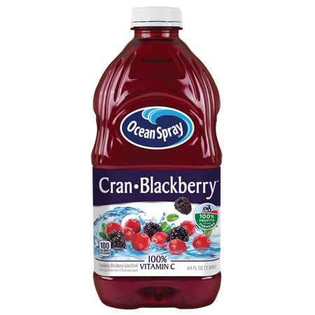 (2 Pack) Ocean Spray Cran-Blackberry Juice Drink, Cranberry Blackberry, 64oz, 1ct