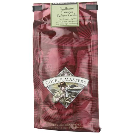 Coffee Masters Flavored Coffee, Cinnamon Bueberry Crumble Decaffeinated, Ground, 12-Ounce Bags (Pack of 4)