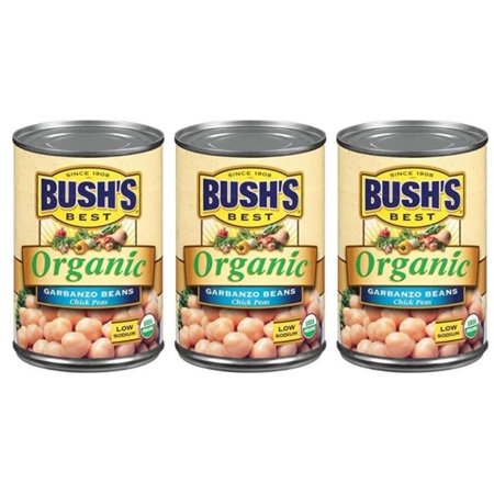 BUSH'S Best Organic Garbanzo Beans, 15 Oz (3 - Pack)