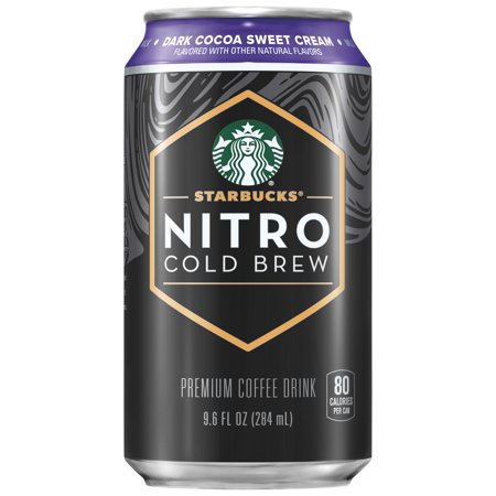 Starbucks Nitro Cold Brew Dark Cocoa Sweet Cream Premium Iced Coffee Drink  9.6 Fl Oz  8 Pack Cans
