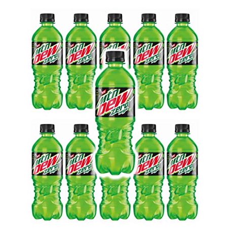 Mtn Dew Zero Sugar, 20 Oz Bottles, Pack of 10 (Total of 200 Fl Oz)