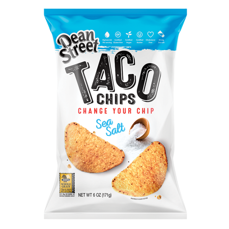 Dean Street Artisanal Sea Salt Taco Chips  Pack of 12  6 Ounce Bags  Gluten-Free Tortilla Style Snacking