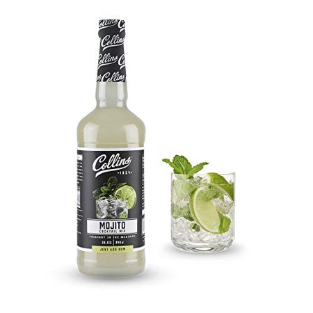 Collins Mix Made with Real Lime and Lemon Juice with Natural Flavors Cocktail Mixer Syrup 32 Fl Oz, Mojito, 1 Count