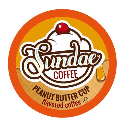 Two Rivers Coffee Sundae Ice Cream Flavored Coffee Pods Peanut Butter Cup, 48-Count
