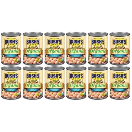 BUSH'S Best Organic Garbanzo Beans, 15 Oz (12 - Pack)