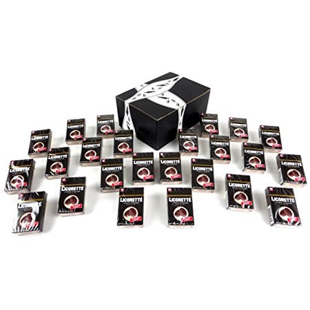 Licorette Sugar Free Licorice Flavored Pastilles, 0.88 oz Packets in a BlackTie Box (Pack of 24)