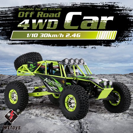 Wltoys 1:10 Scale Remote Control Car, 4WD High Speed 30 Km/h All Terrains Electric Toy Off Road RC Monster Vehicle Truck Crawler with 2.4G Transmitter