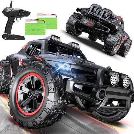 RC Cars 4WD 30 KM/H 2.4 GHZ High Speed Racing Car for Boys and Girl 6-12 Gift, 35+ Min Play, RC Trucks 4x4 Offroad with 2 Rechargeable Batteries-Black