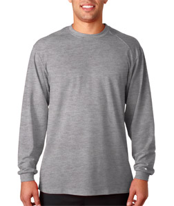 4804 Adult B-Tech Long-Sleeve Tee - Oxford, Large