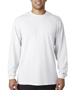 4804 Adult B-Tech Long-Sleeve Tee - White, Extra Large
