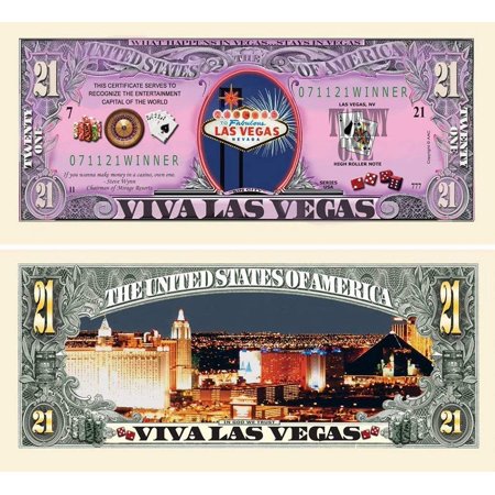 50 Las Vegas 21 Dollar Bill with Bonus “Thanks a Million” Gift Card Set