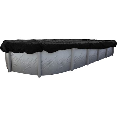 Buffalo Blizzard Oval Deluxe Plus Blue/Black Winter Pool Cover with Leaf Net  18  X 33