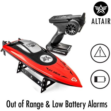 Altair AA102 RED RC Boat for Pools or Lakes Ultra Fast Pro Caliber Water Safety Propeller & Self Righting System | 2 Batteries Included | 30 Km/h (Lin