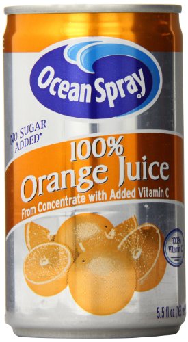 Ocean Spray Cranberries 20453 100 Percent Orange Juice, 5.5 Oz. Can