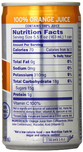 Ocean Spray Cranberries 20453 100 Percent Orange Juice, 5.5 Oz. Can thumbnail