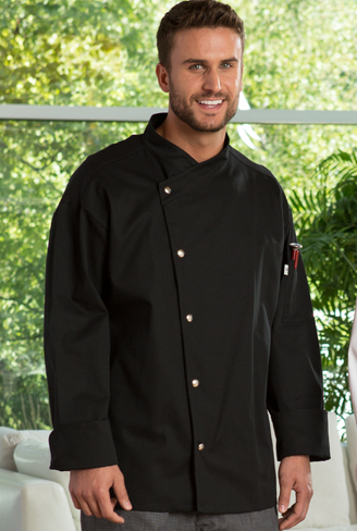 0492-0108 Caliente Chef Coat- Black- 4X Large