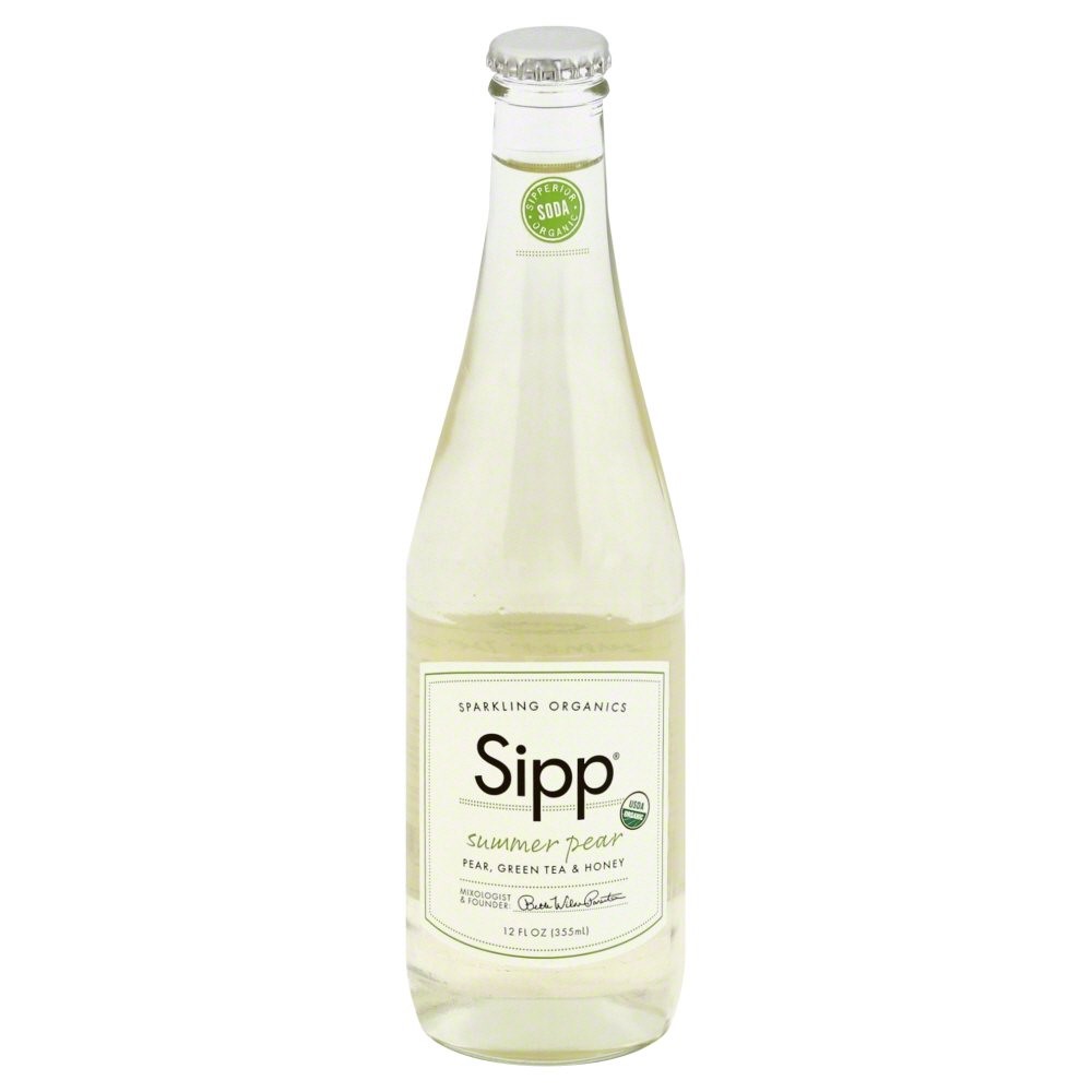 Sipp Organic Sparkling Organics Summer Pear, 12 Fl Oz