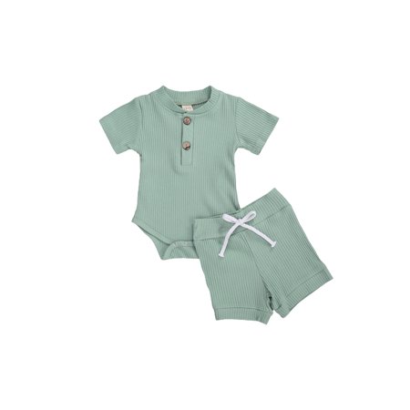 LA HIEBLA Kids Baby Boy Girl Short Sleeve Tops T-shirt Shorts Pants Outfits Set