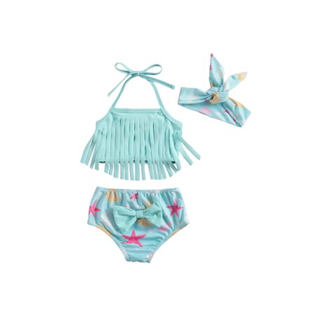 LA HIEBLA Baby Girl Swimwear 3Pcs Set Beach Costume Bathing Suit