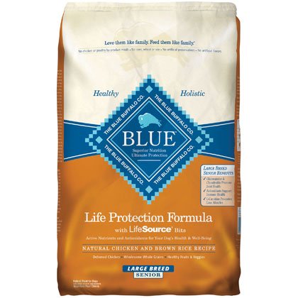 Blue Buffalo Senior Large Breed Chicken and Brown Rice Recipe Dry Dog Food, 15-Pound