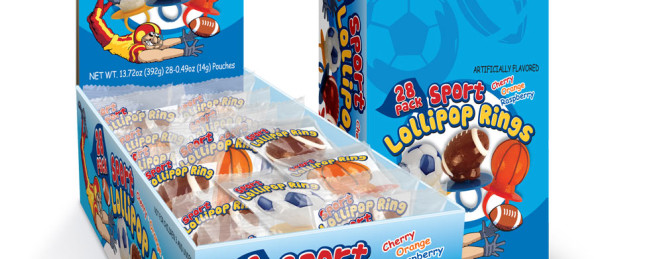 Primary Colors 7109-PC 28 Piece Sports Box Ring Pops Pack of 6