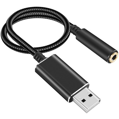 USB Sound Card  TSV 2 in 1 Functions External Audio Stereo Sound Adapter Converter with Volume Control  3.5mm Audio Mic Jack  Fit for PC Laptop Deskto