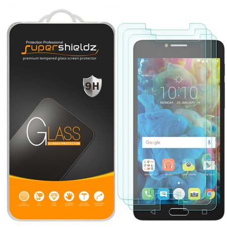 [3-Pack] Supershieldz for Alcatel Pop 4S Tempered Glass Screen Protector, Anti-Scratch, Anti-Fingerprint, Bubble Free