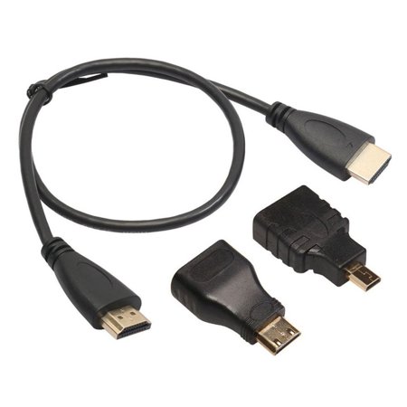 OPKALL 0.5 Meters Portable Size 3 in 1 Multifunctional HDMI-compatible Male to Male Cable + Cro HDMI-compatible Ad Tor
