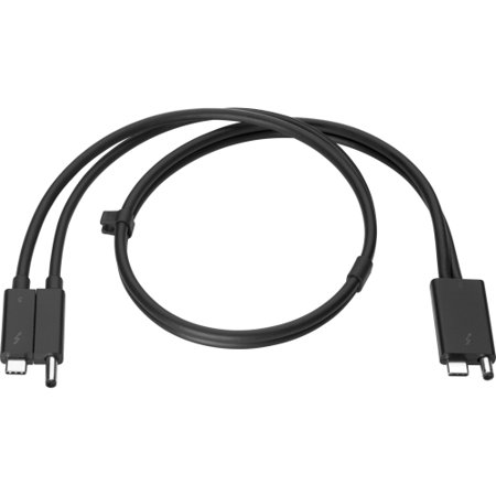 HP 3XB96UT Combo - Thunderbolt Cable - 2.3 Ft - Black - Promo - for ProBook 430 G8, 440 G8, 630 G8, 635, 640 G8, 650 G8, ZBook Power G7, ZBook Fury 15