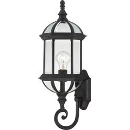 Replacement for 60/4973 BOXWOOD 1 LIGHT 22 INCH OUTDOOR WALL with CLEAR BEVELED GLASS TEXTURED BLACK TRADITIONAL Replacement Light Bulb Lamp