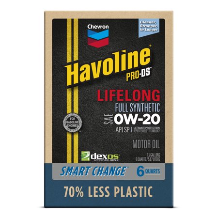 Chevron Havoline Lifelong 0W-20 Full Synthetic Motor Oil  6 Quarts (Smart Change Box)