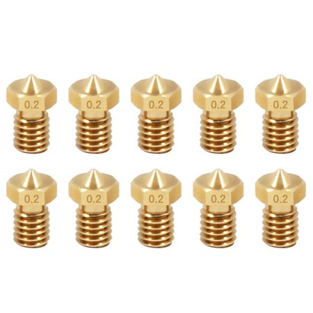 10pcs/lot V6 Nozzle 1.75mm Stainless Steel/ Brass Nozzles 0.2 0.3 0.4 0.5 0.6mm for 3D Printer Parts